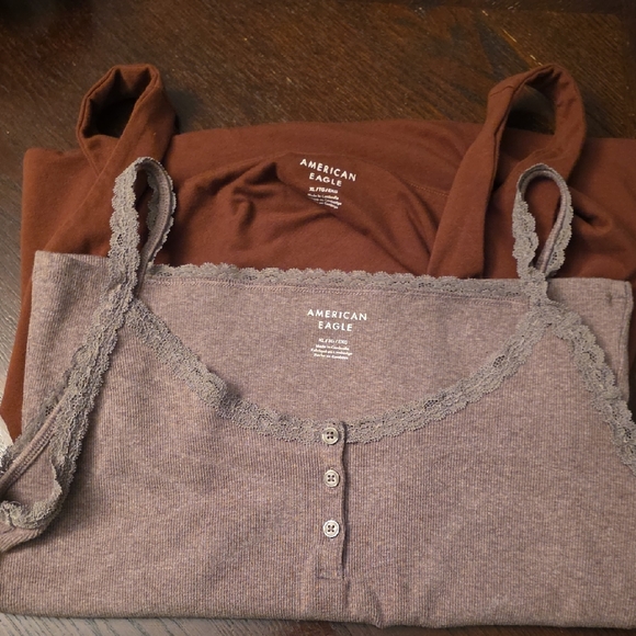 American Eagle Outfitters Tops - Bundle Of 2 American Eagle Tanks Top in Washed Brown and Chocolate Brown XL